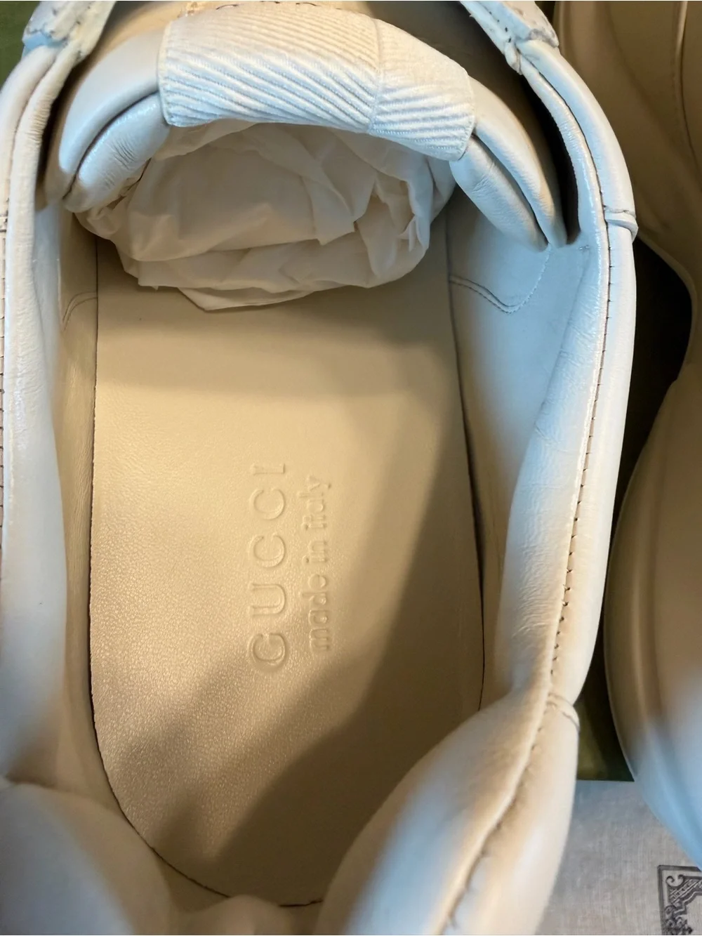 New Authentic Gucci Rhyton GG Logo Sneakers Shoes Ivory Size UK 12.5 / US 13